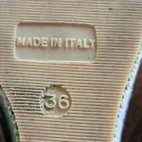 Bata Tan Leather Ankle Strap Linen covered Platform Wedge Sandal Size EU 36 US 6 - Picture 9 of 9